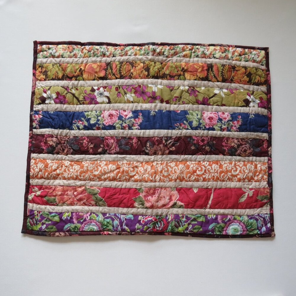 Large Quilted Patchwork Stripes Standard Pillow Case The Company Store Old Stock